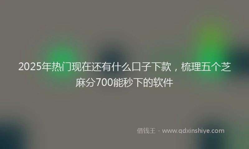 2025年热门现在还有什么口子下款，梳理五个芝麻分700能秒下的软件
