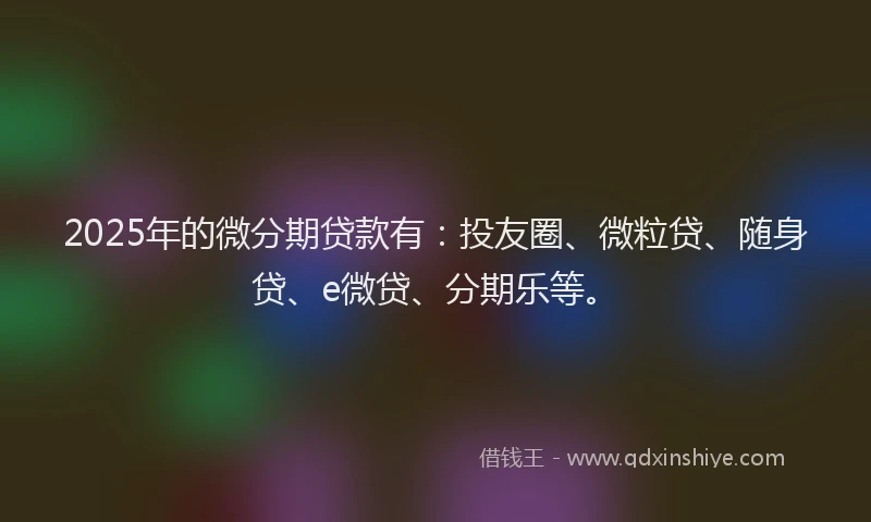 2025年的微分期贷款有：投友圈、微粒贷、随身贷、e微贷、分期乐等。