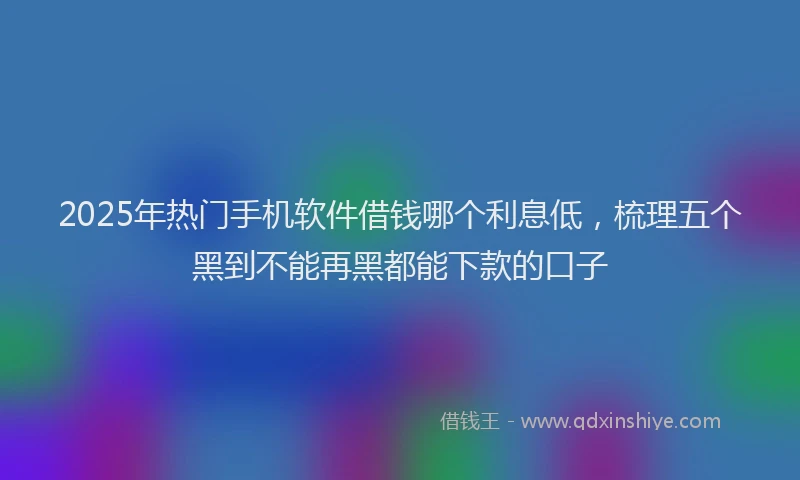 2025年热门手机软件借钱哪个利息低，梳理五个黑到不能再黑都能下款的口子