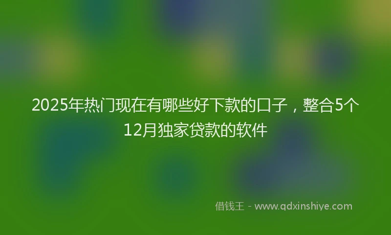 2025年热门现在有哪些好下款的口子，整合5个12月独家贷款的软件