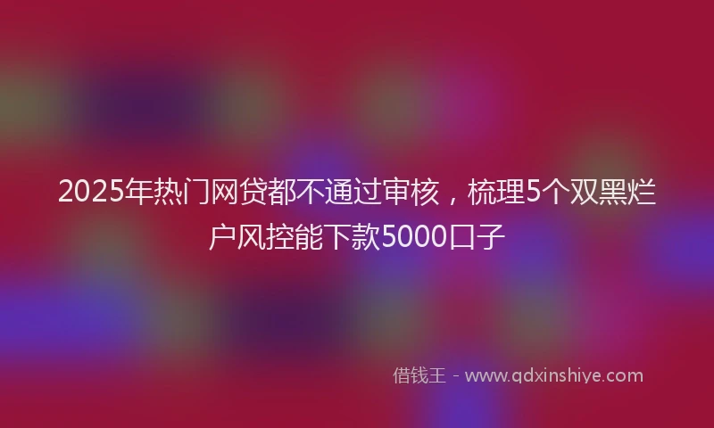 2025年热门网贷都不通过审核，梳理5个双黑烂户风控能下款5000口子