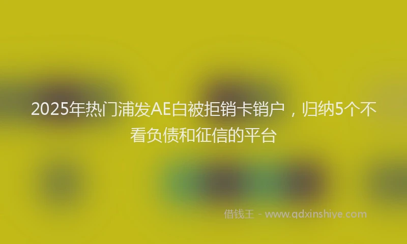 2025年热门浦发AE白被拒销卡销户，归纳5个不看负债和征信的平台