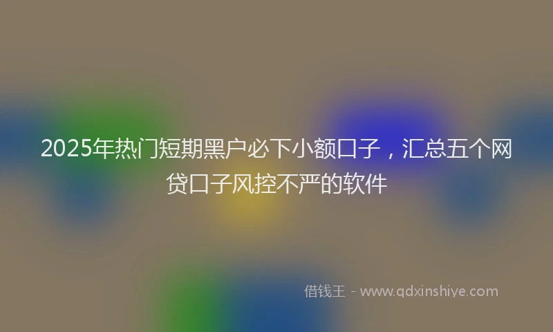 2025年热门短期黑户必下小额口子，汇总五个网贷口子风控不严的软件