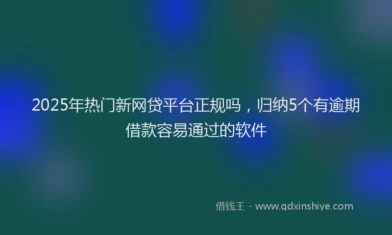 2025年热门新网贷平台正规吗，归纳5个有逾期借款容易通过的软件