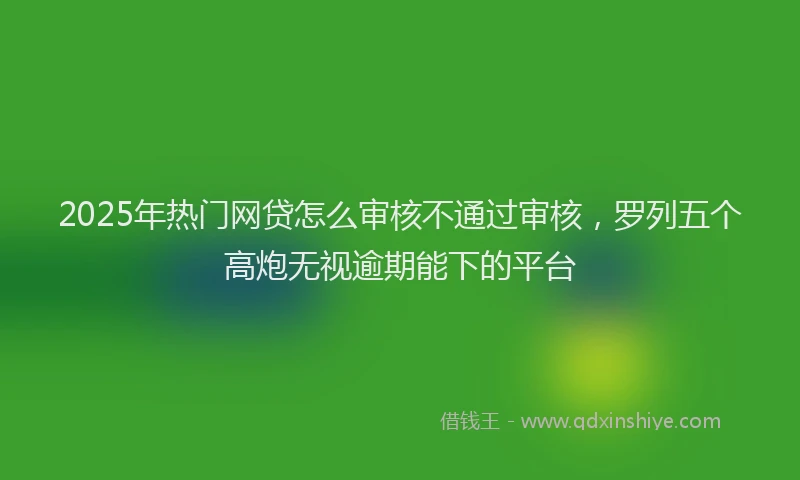 2025年热门网贷怎么审核不通过审核，罗列五个高炮无视逾期能下的平台
