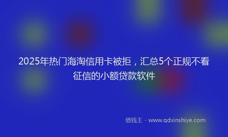2025年热门海淘信用卡被拒，汇总5个正规不看征信的小额贷款软件