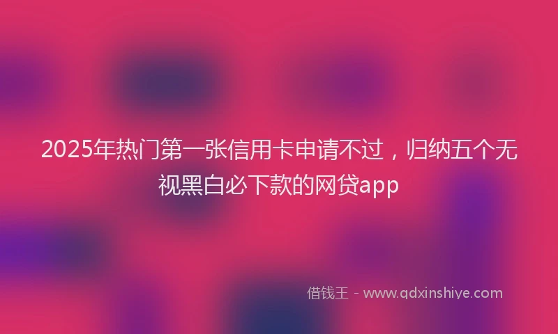 2025年热门第一张信用卡申请不过，归纳五个无视黑白必下款的网贷app