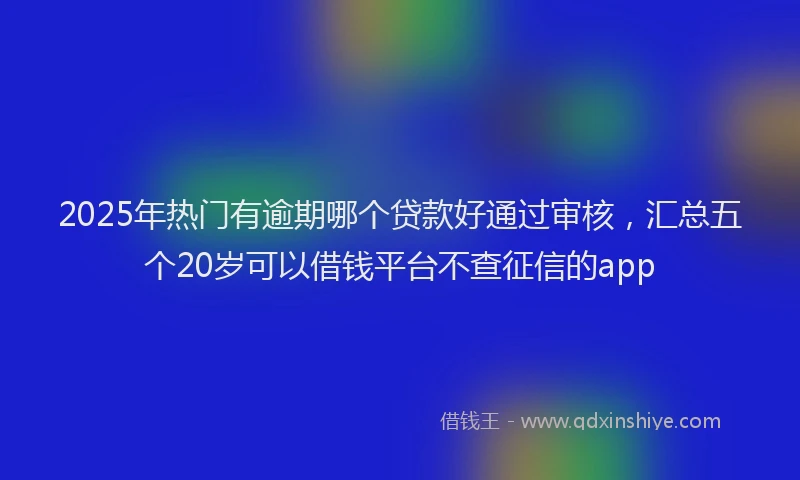 2025年热门有逾期哪个贷款好通过审核，汇总五个20岁可以借钱平台不查征信的app