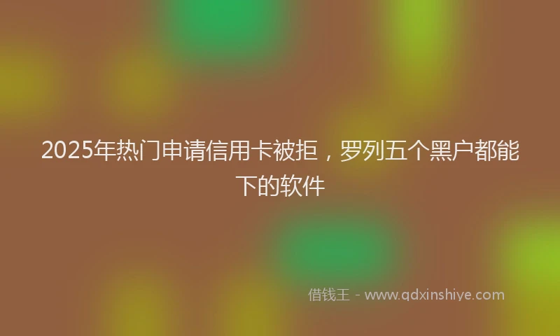 2025年热门申请信用卡被拒，罗列五个黑户都能下的软件