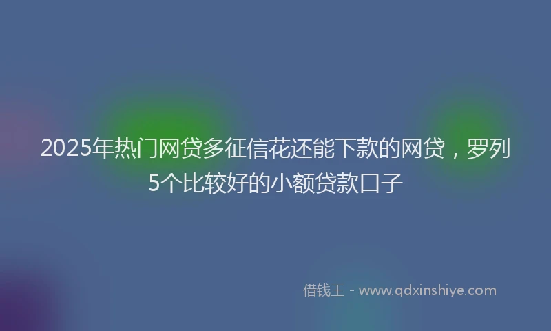 2025年热门网贷多征信花还能下款的网贷，罗列5个比较好的小额贷款口子