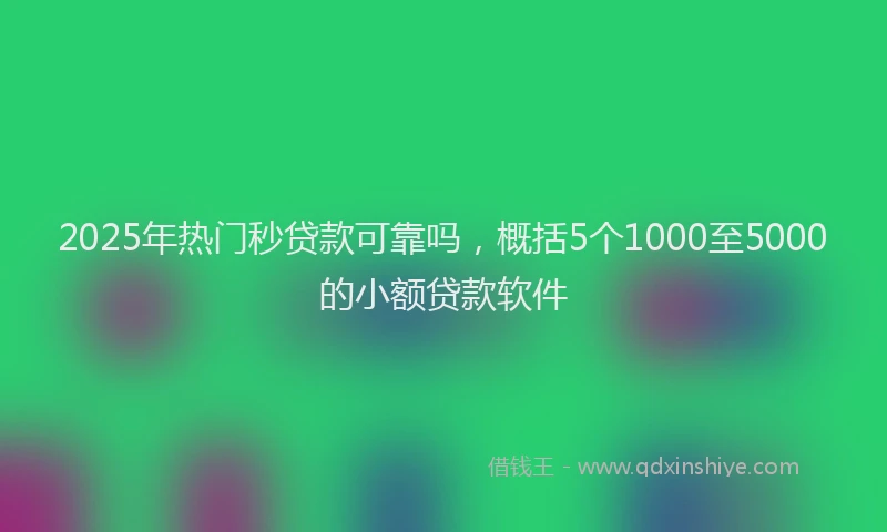 2025年热门秒贷款可靠吗，概括5个1000至5000的小额贷款软件
