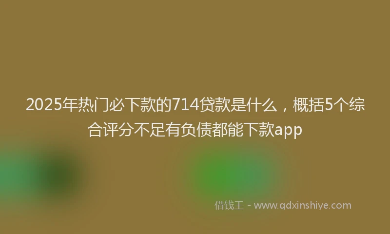 2025年热门必下款的714贷款是什么，概括5个综合评分不足有负债都能下款app
