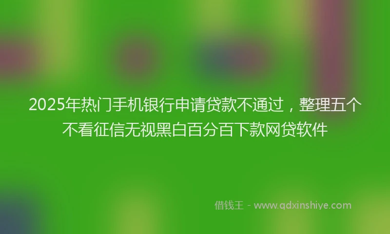 2025年热门手机银行申请贷款不通过，整理五个不看征信无视黑白百分百下款网贷软件
