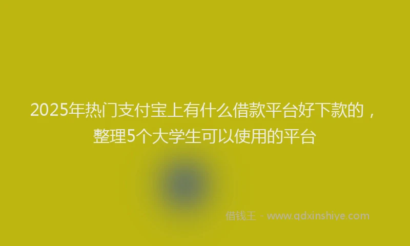 2025年热门支付宝上有什么借款平台好下款的，整理5个大学生可以使用的平台