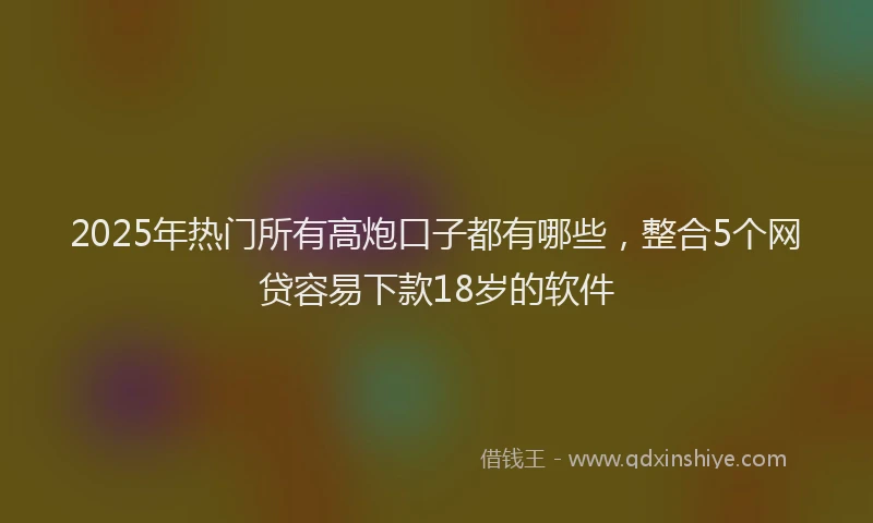 2025年热门所有高炮口子都有哪些，整合5个网贷容易下款18岁的软件