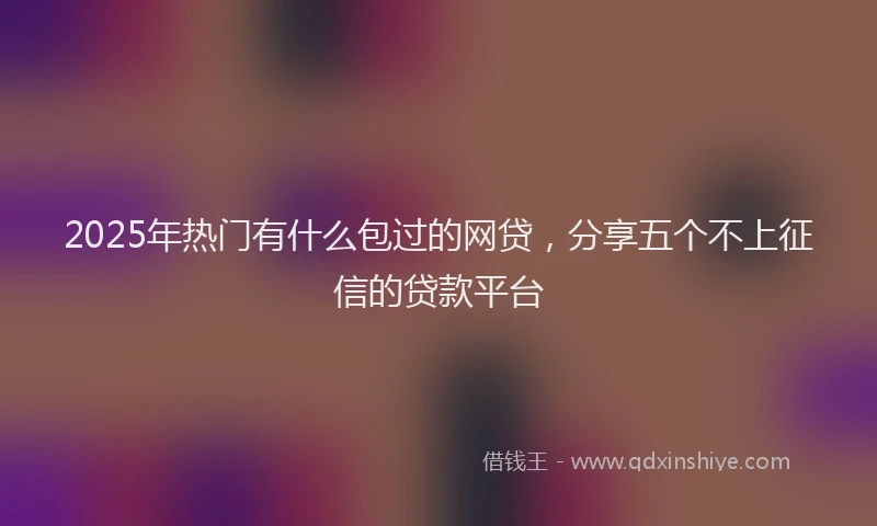 2025年热门有什么包过的网贷，分享五个不上征信的贷款平台