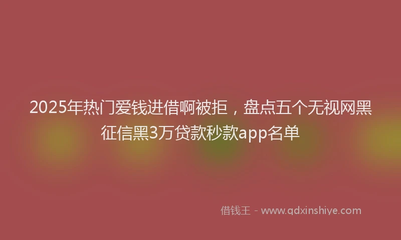 2025年热门爱钱进借啊被拒，盘点五个无视网黑征信黑3万贷款秒款app名单