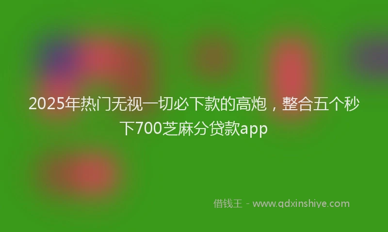2025年热门无视一切必下款的高炮，整合五个秒下700芝麻分贷款app