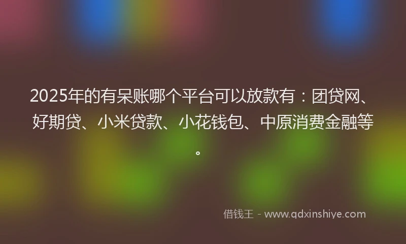 2025年的有呆账哪个平台可以放款有：团贷网、好期贷、小米贷款、小花钱包、中原消费金融等。