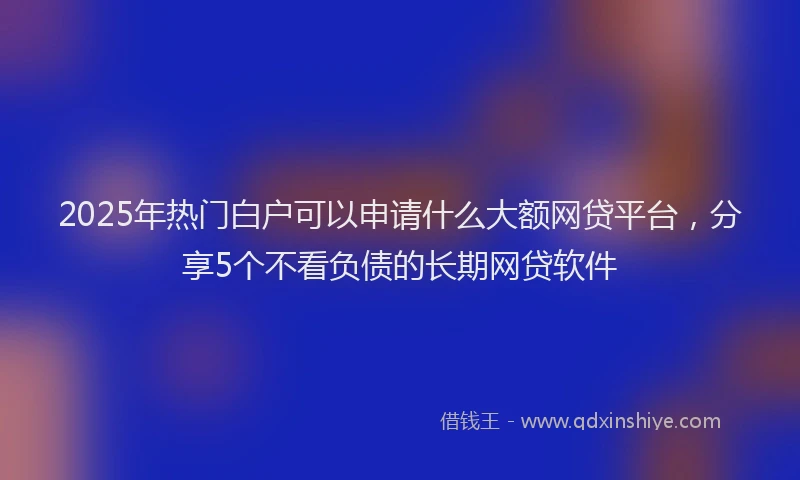 2025年热门白户可以申请什么大额网贷平台，分享5个不看负债的长期网贷软件