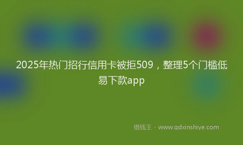 2025年热门招行信用卡被拒509，整理5个门槛低易下款app