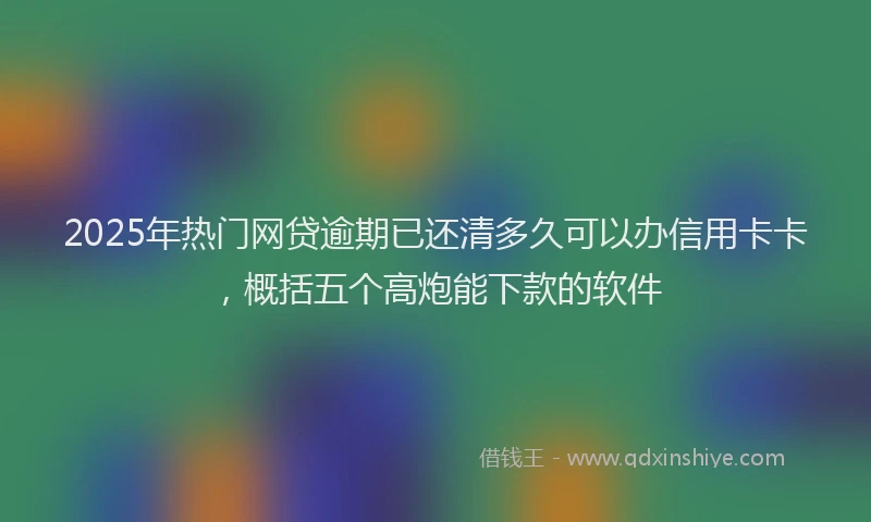 2025年热门网贷逾期已还清多久可以办信用卡卡，概括五个高炮能下款的软件