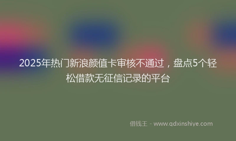 2025年热门新浪颜值卡审核不通过，盘点5个轻松借款无征信记录的平台