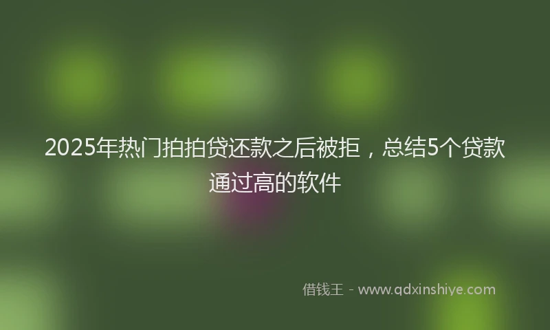 2025年热门拍拍贷还款之后被拒，总结5个贷款通过高的软件