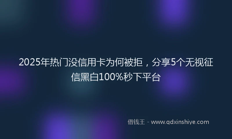 2025年热门没信用卡为何被拒，分享5个无视征信黑白100%秒下平台