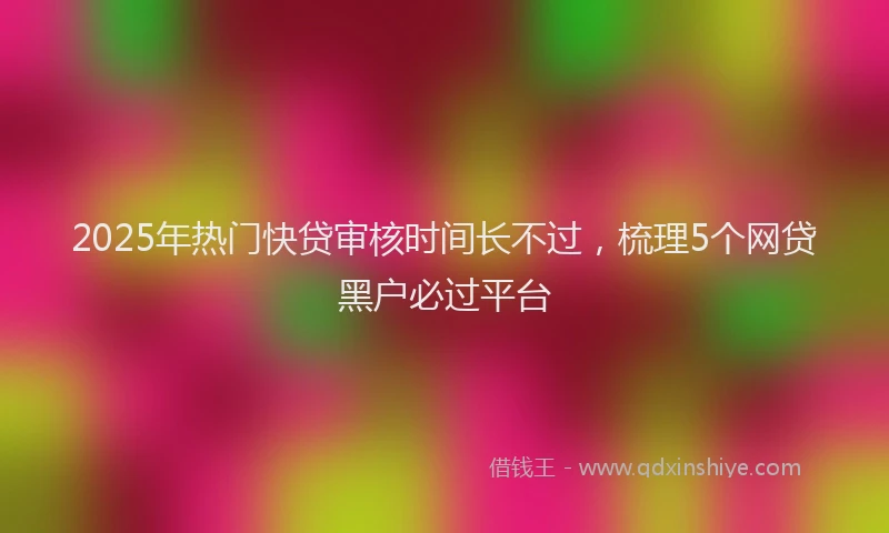 2025年热门快贷审核时间长不过，梳理5个网贷黑户必过平台