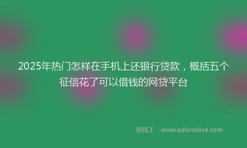 2025年热门怎样在手机上还银行贷款，概括五个征信花了可以借钱的网贷平台