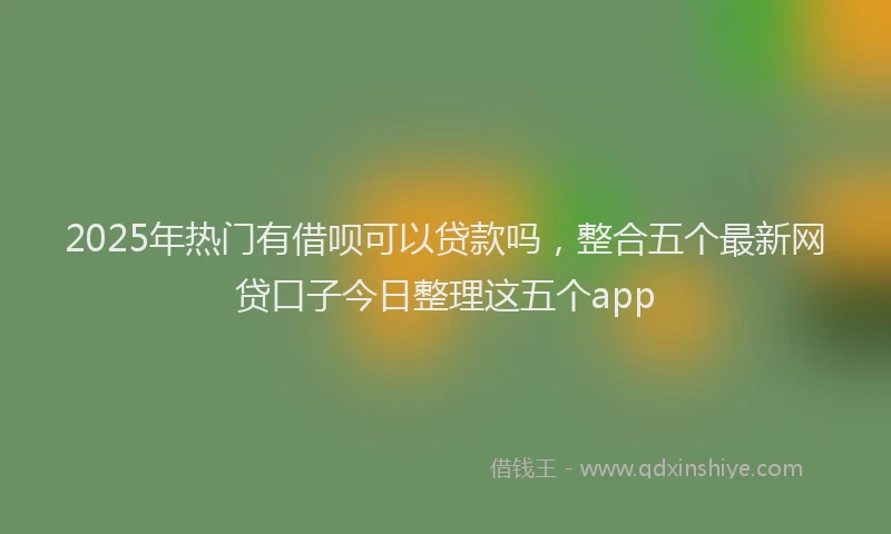 2025年热门有借呗可以贷款吗，整合五个最新网贷口子今日整理这五个app