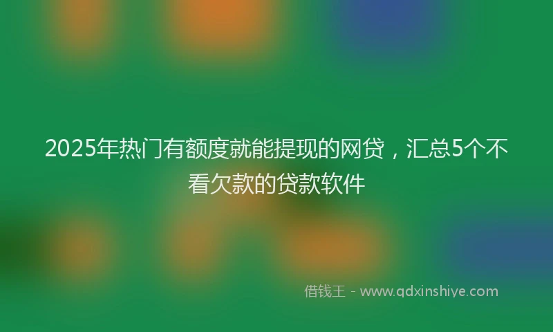 2025年热门有额度就能提现的网贷，汇总5个不看欠款的贷款软件