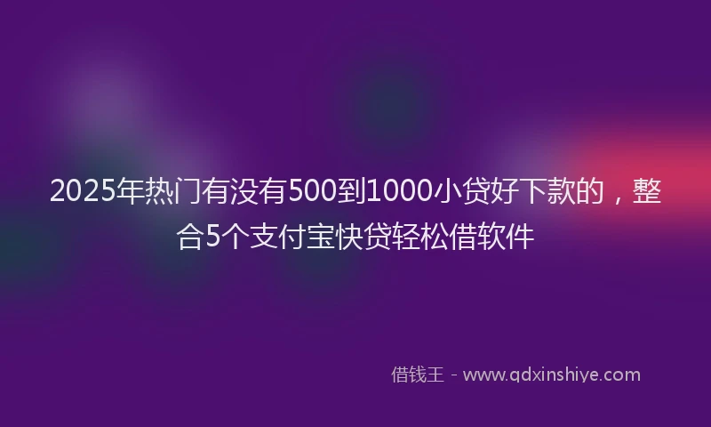 2025年热门有没有500到1000小贷好下款的，整合5个支付宝快贷轻松借软件