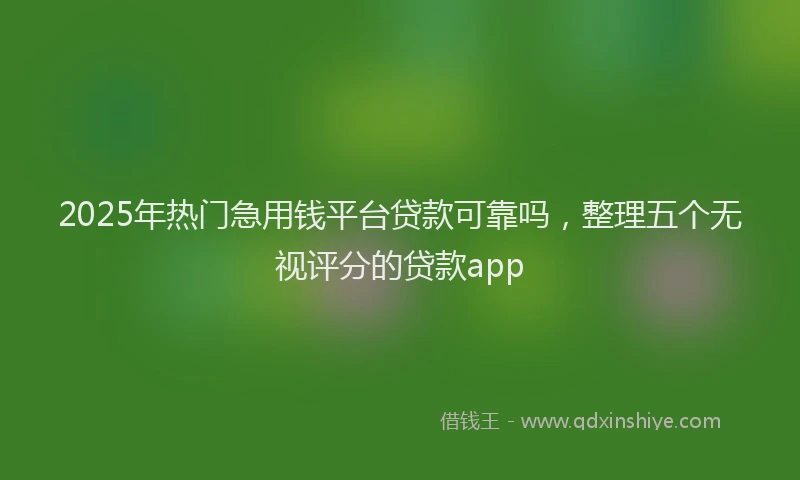 2025年热门急用钱平台贷款可靠吗，整理五个无视评分的贷款app