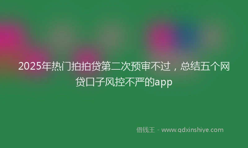 2025年热门拍拍贷第二次预审不过，总结五个网贷口子风控不严的app