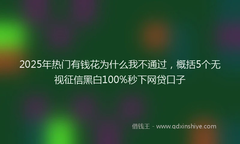 2025年热门有钱花为什么我不通过，概括5个无视征信黑白100%秒下网贷口子