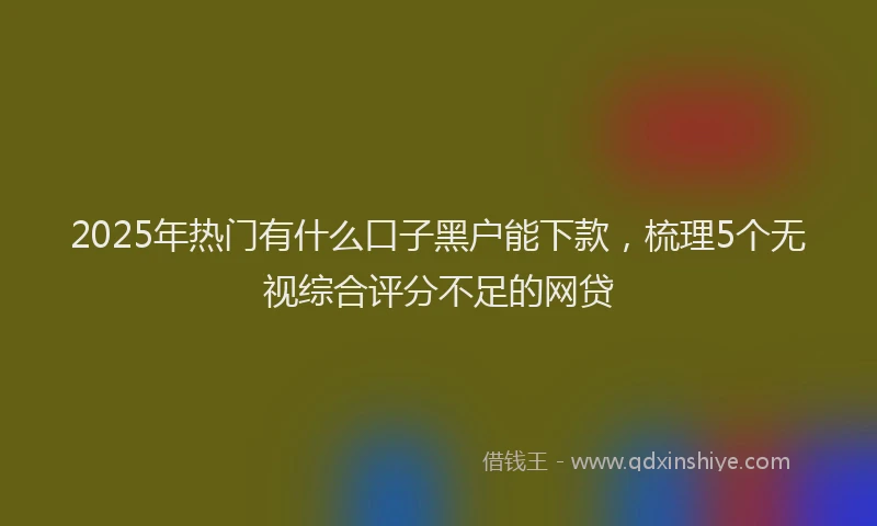 2025年热门有什么口子黑户能下款，梳理5个无视综合评分不足的网贷