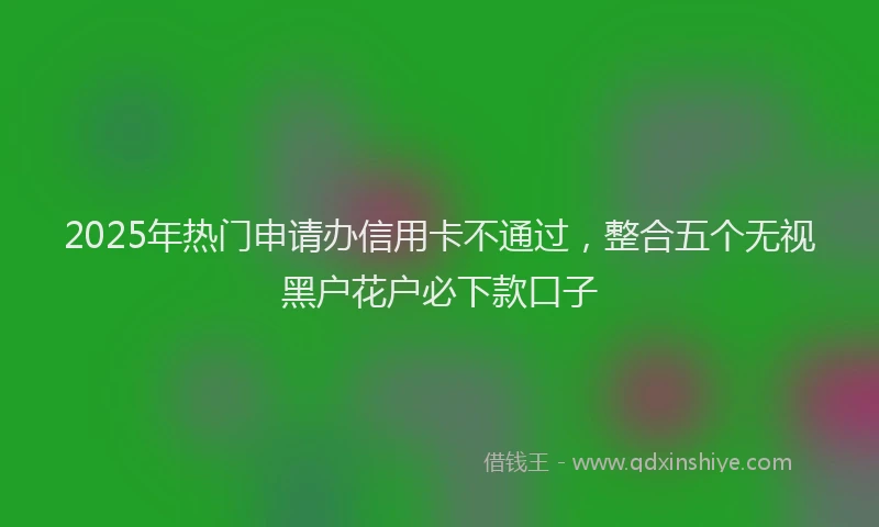 2025年热门申请办信用卡不通过，整合五个无视黑户花户必下款口子
