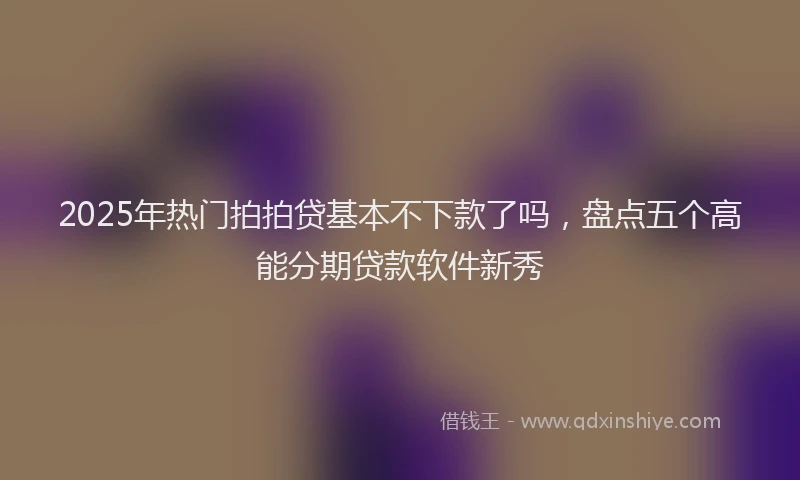 2025年热门拍拍贷基本不下款了吗，盘点五个高能分期贷款软件新秀