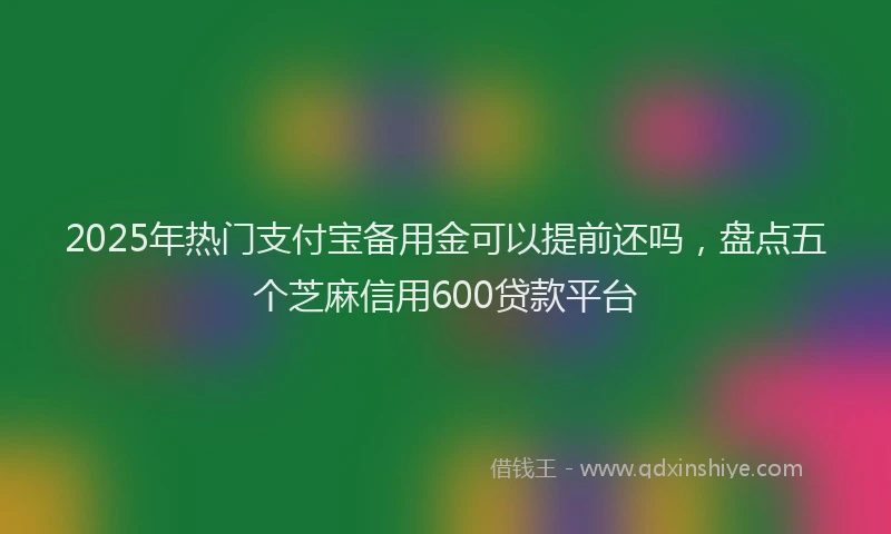 2025年热门支付宝备用金可以提前还吗，盘点五个芝麻信用600贷款平台
