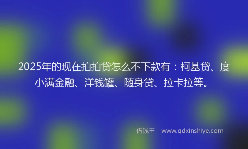2025年的现在拍拍贷怎么不下款有：柯基贷、度小满金融、洋钱罐、随身贷、拉卡拉等。