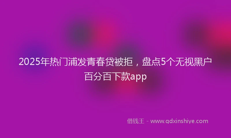 2025年热门浦发青春贷被拒，盘点5个无视黑户百分百下款app