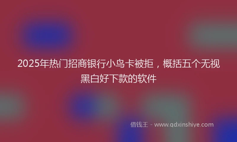 2025年热门招商银行小鸟卡被拒，概括五个无视黑白好下款的软件