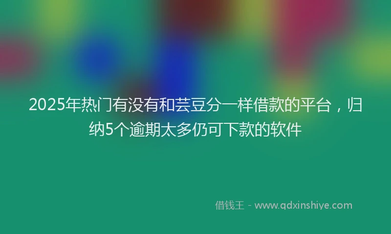 2025年热门有没有和芸豆分一样借款的平台，归纳5个逾期太多仍可下款的软件