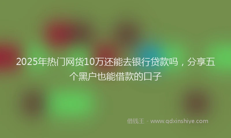 2025年热门网货10万还能去银行贷款吗，分享五个黑户也能借款的口子