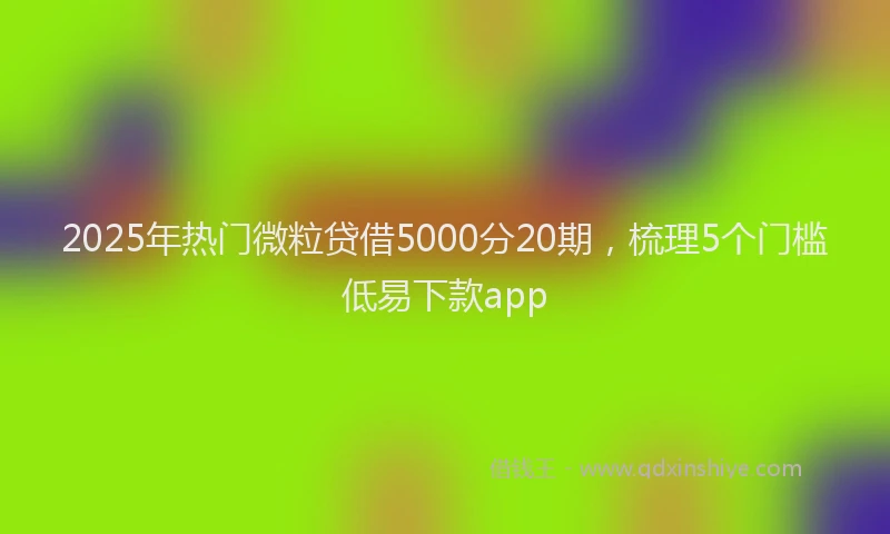 2025年热门微粒贷借5000分20期，梳理5个门槛低易下款app