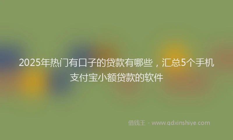 2025年热门有口子的贷款有哪些，汇总5个手机支付宝小额贷款的软件