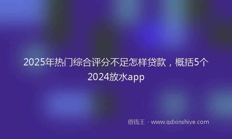 2025年热门综合评分不足怎样贷款，概括5个2024放水app