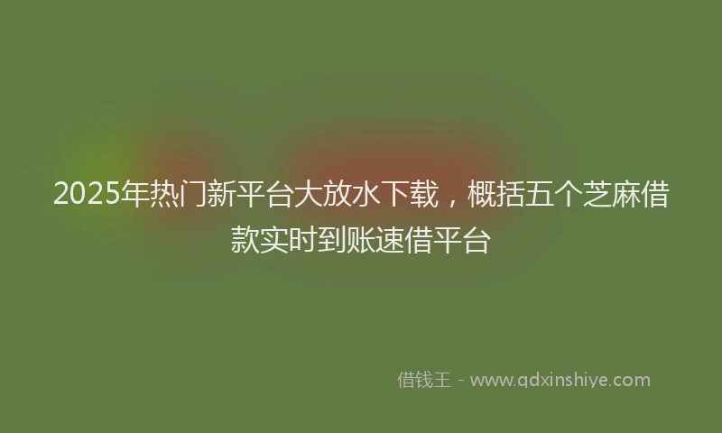 2025年热门新平台大放水下载，概括五个芝麻借款实时到账速借平台